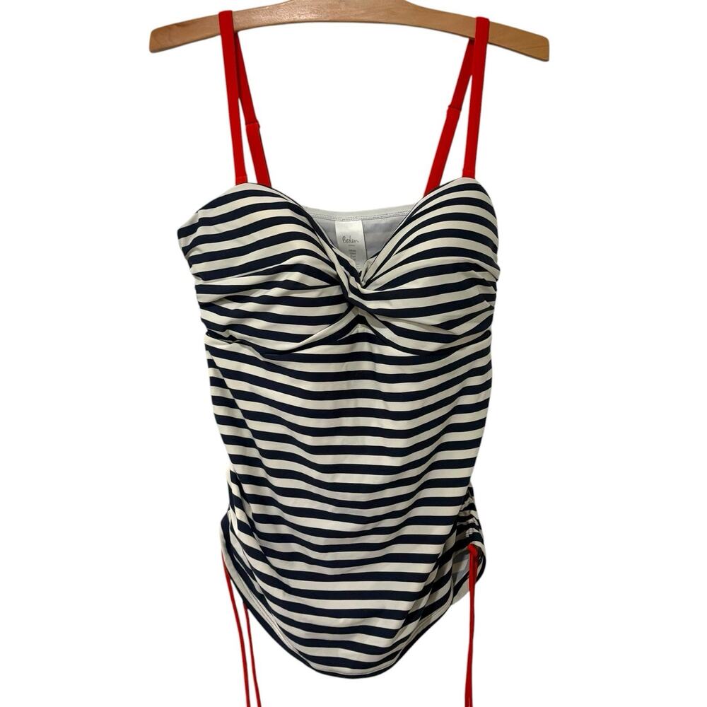 Boden | Tankini Swim Suit Striped Navy White Nautical Preppy Vacation- Size 16